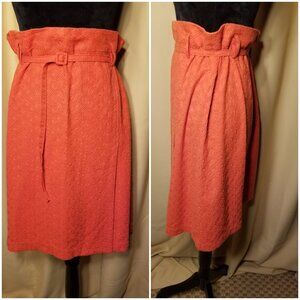 🔶Express Design Studio🔶Y2K Orange/Coral Embroidered Eyelet A-line Skirt Sz 12